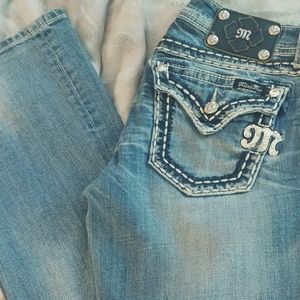 Miss Me boot cute thick stitch denim jeans
